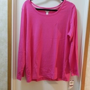 Pink Charter club long sleeve tee shirt size Xxl